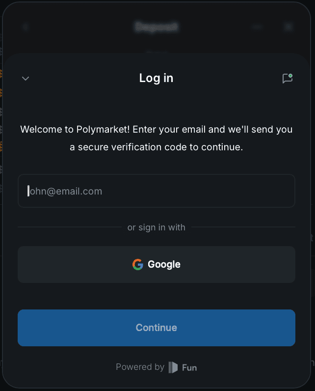 Payment processor sign-in screen asking for an email to send a verification code